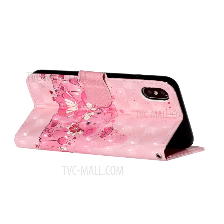 Light Spot Decor Pattern Printing Wallet Stand Leather Phone Cover for iPhone XS Max 6.5 inch - Bears-6