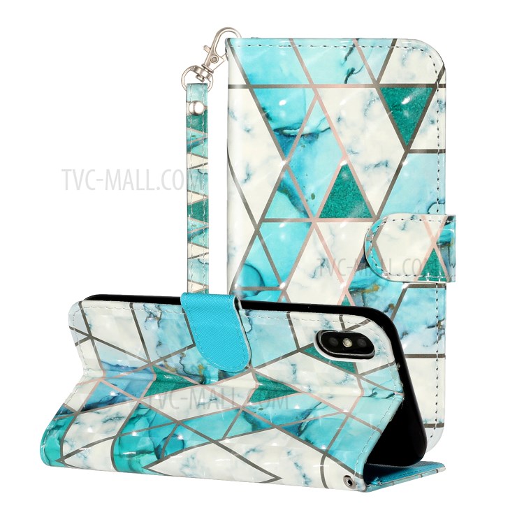 Light Spot Decor Pattern Printing Wallet Stand Leather Phone Cover for iPhone XS Max 6.5 inch - Stone Grain-1