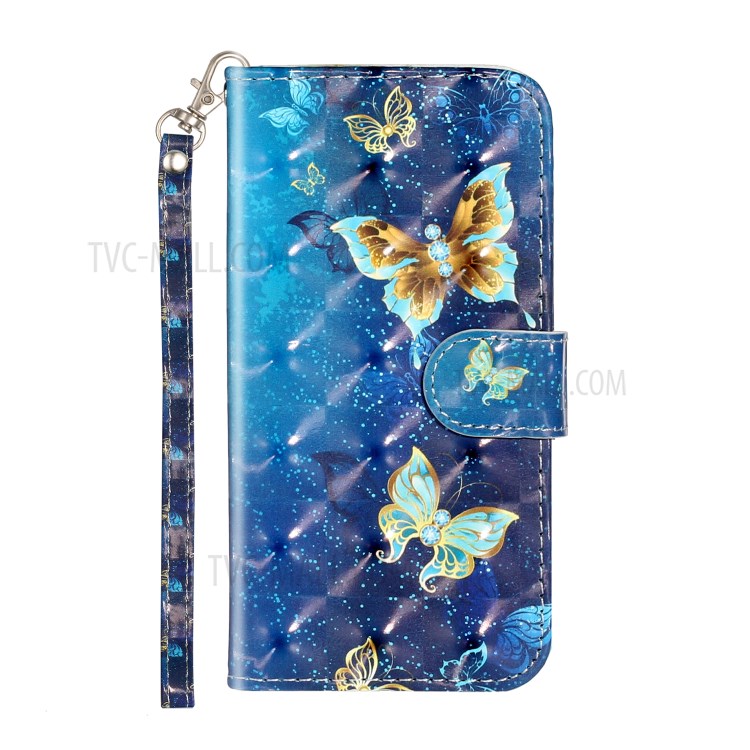 Escudo Do Telefone Couro Posição De Impressão Padrão Carteira Spot Light Decoração Para Iphone 6 / 6s De 4,7 Polegadas - Borboleta-3