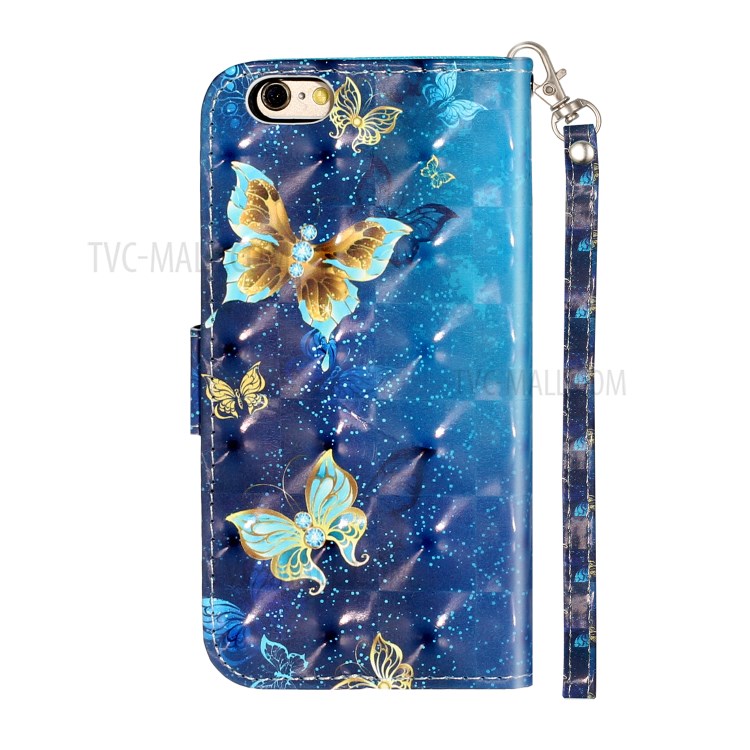 Light Spot Decor Pattern Printing Wallet Stand Leather Phone Shell for iPhone 6/6s 4.7-inch - Butterfly-4