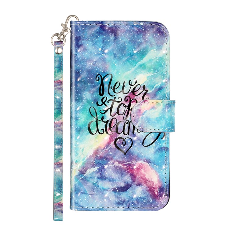 Light Spot Decor Pattern Printing Wallet Stand Leather Phone Shell for iPhone 6/6s 4.7-inch - Never Stop Dreaming-3
