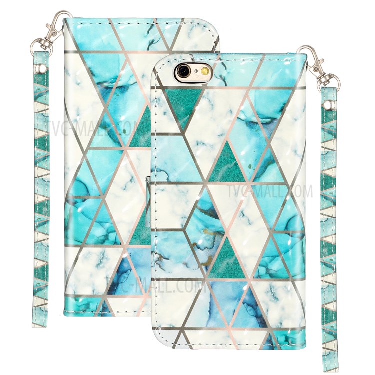 Light Spot Decor Pattern Printing Wallet Stand Leather Phone Shell for iPhone 6/6s 4.7-inch - Stone Grain-2