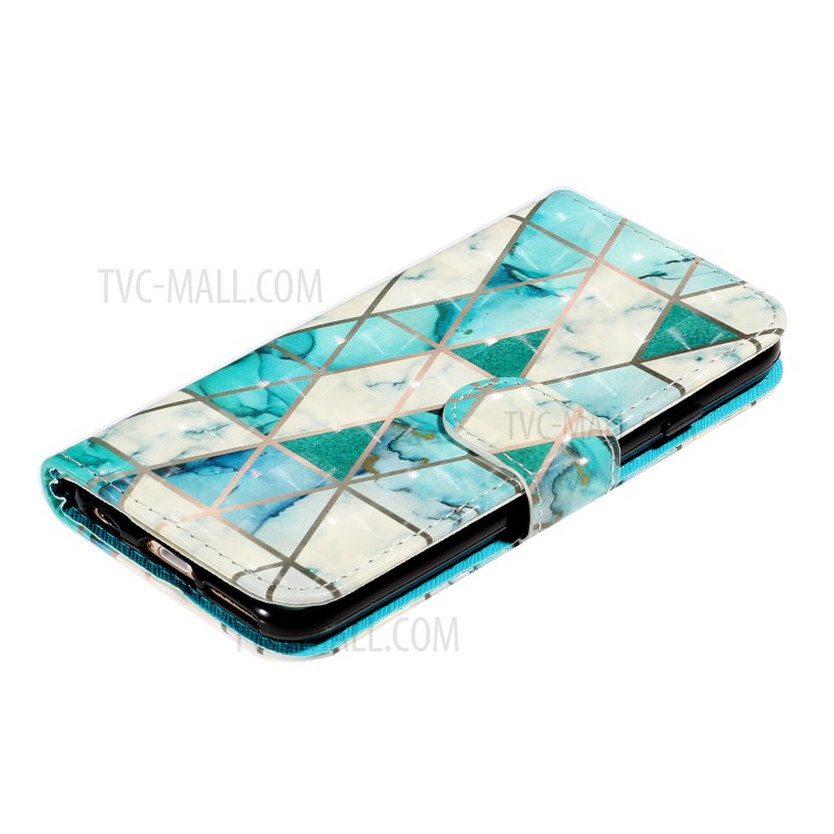 Light Spot Decor Pattern Printing Wallet Stand Leather Phone Shell for iPhone 6/6s 4.7-inch - Stone Grain-5