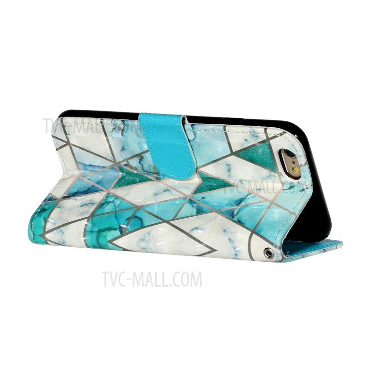 Light Spot Decor Pattern Printing Wallet Stand Leather Phone Shell for iPhone 6/6s 4.7-inch - Stone Grain-6