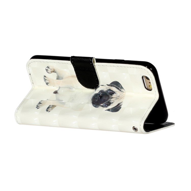 Light Spot Decor Pattern Printing Wallet Stand Leather Phone Shell for iPhone 6/6s 4.7-inch - Dog-6