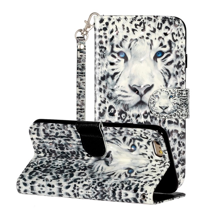Light Spot Decor Pattern Printing Wallet Stand Leather Phone Shell for iPhone 6/6s 4.7-inch - Leopard-1
