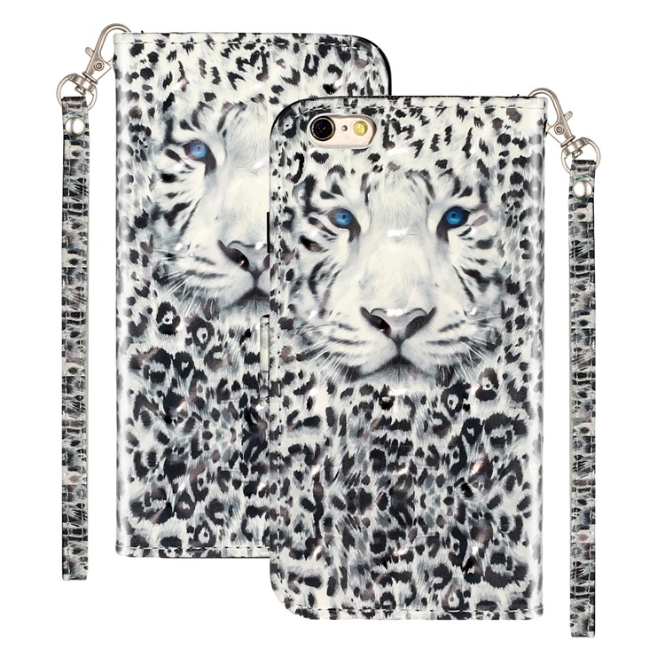 Light Spot Decor Pattern Printing Wallet Stand Leather Phone Shell for iPhone 6/6s 4.7-inch - Leopard-2