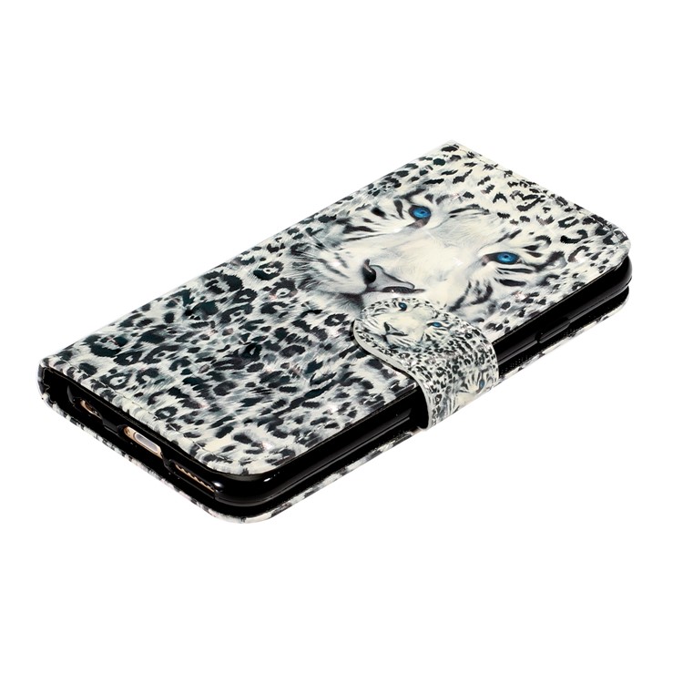 Light Spot Decor Pattern Printing Wallet Stand Leather Phone Shell for iPhone 6/6s 4.7-inch - Leopard-5