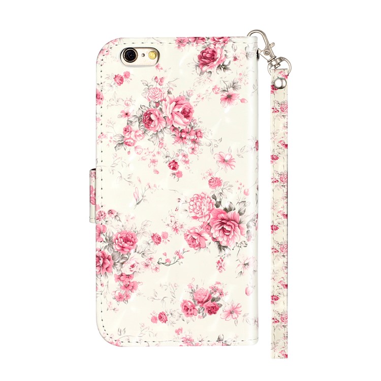 Light Spot Decor Pattern Printing Wallet Stand Leather Phone Shell for iPhone 6/6s 4.7-inch - Flowers-4