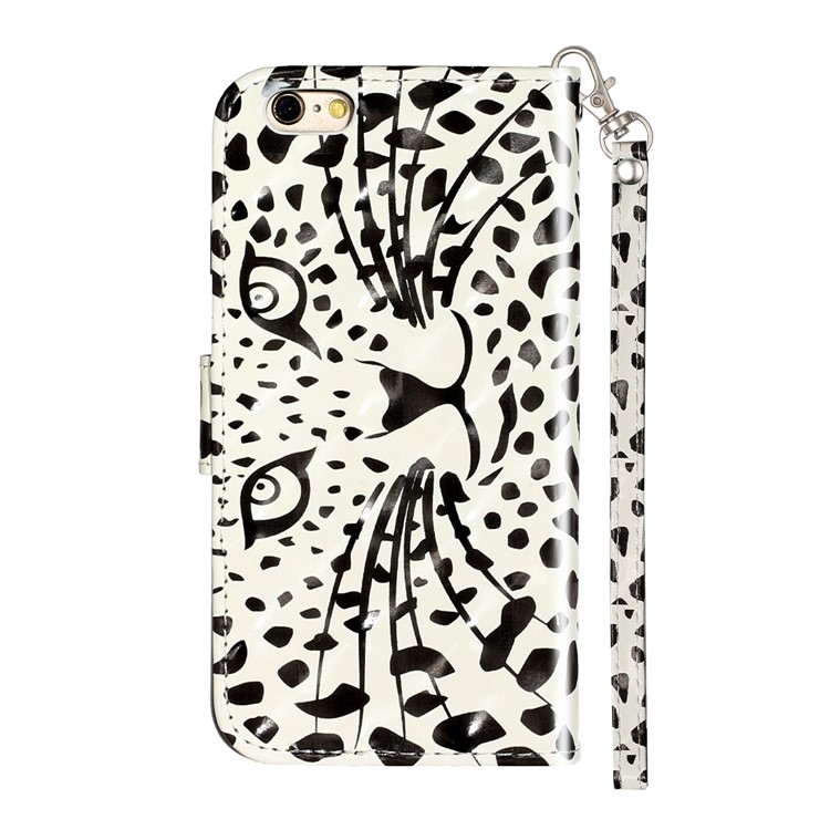 Light Spot Decor Pattern Printing Wallet Stand Leather Phone Shell for iPhone 6/6s 4.7-inch - Leopard Face-4