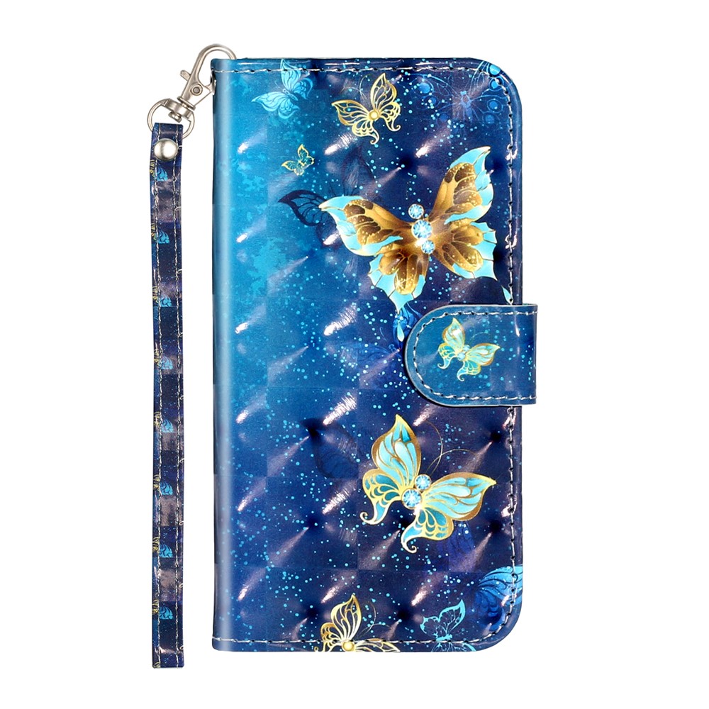 Light Spot Decor Pattern Printing Wallet Stand Flip Leather Case for iPhone 7/8/SE (2nd Generation) - Butterfly-3