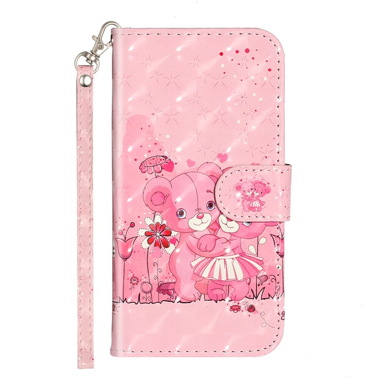 Light Spot Decor Pattern Printing Wallet Stand Flip Leather Case for iPhone 7/8/SE (2nd Generation) - Bears-3
