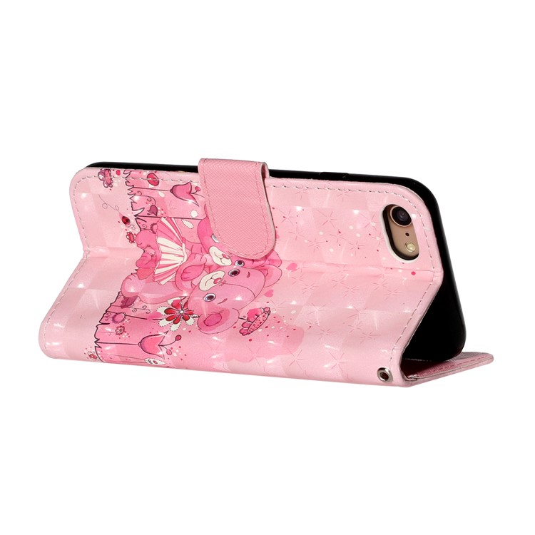 Light Spot Decor Pattern Printing Wallet Stand Flip Leather Case for iPhone 7/8/SE (2nd Generation) - Bears-6