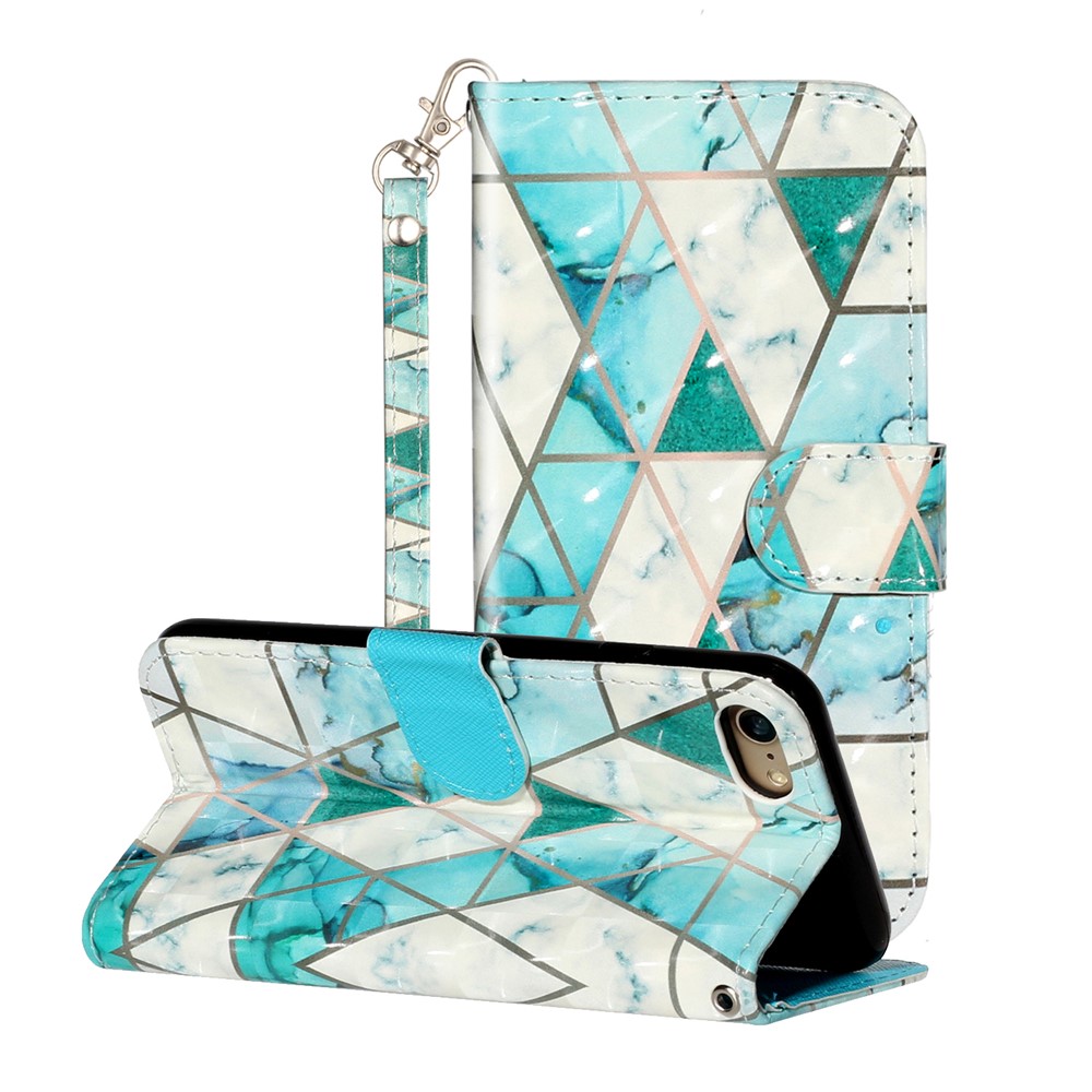 Light Spot Decor Pattern Printing Wallet Stand Flip Leather Case for iPhone 7/8/SE (2nd Generation) - Stone Grain-1