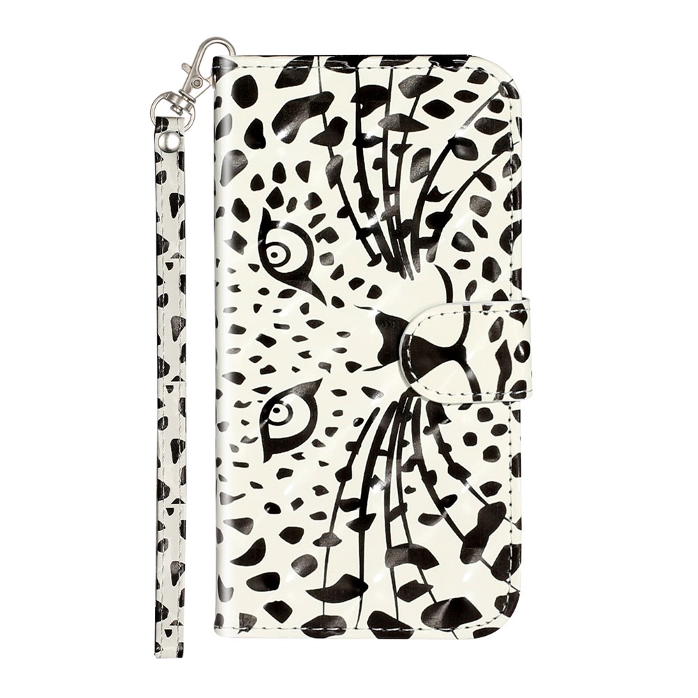 Light Spot Decor Pattern Printing Wallet Stand Flip Leather Case for iPhone 7/8/SE (2nd Generation) - Leopard Face-3