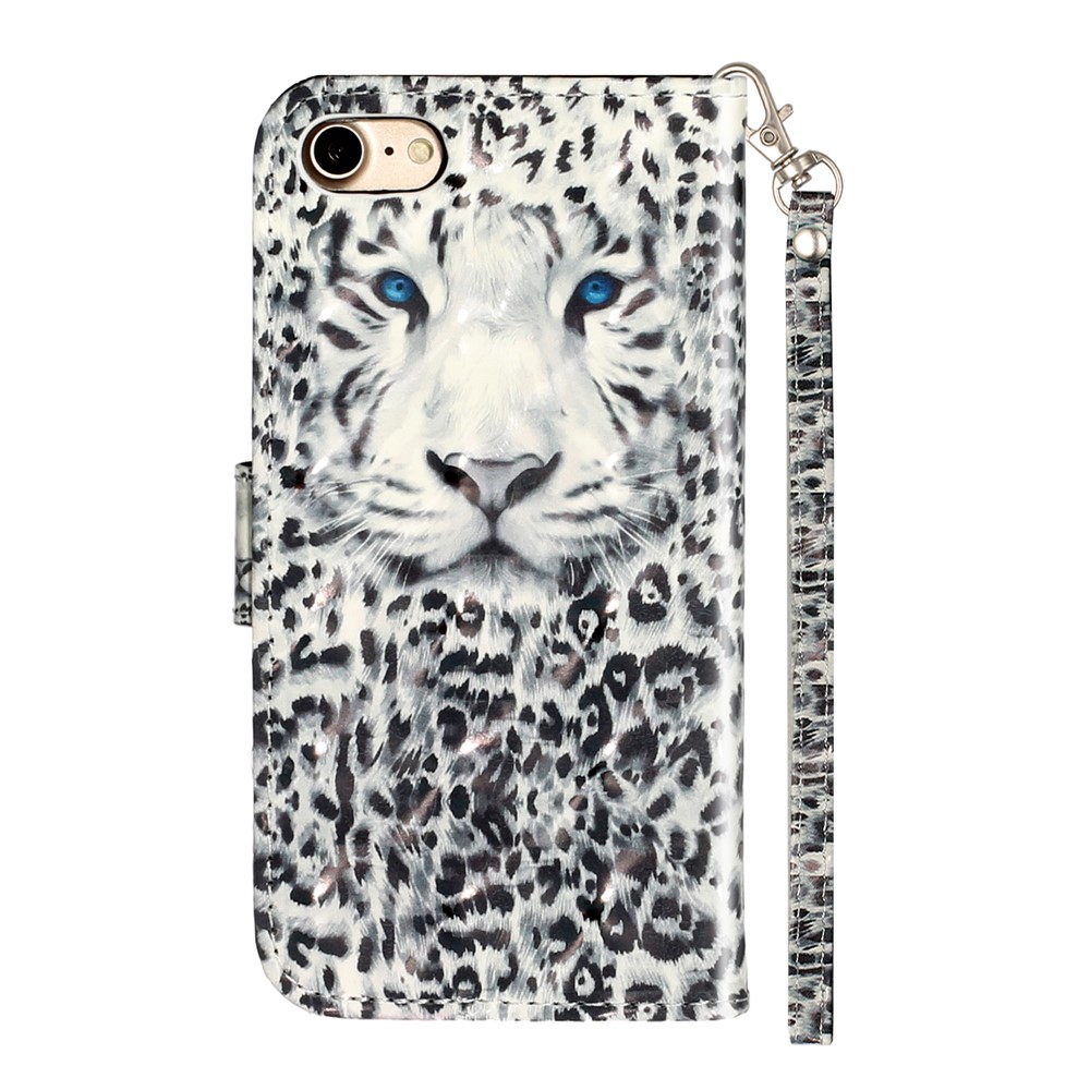 Light Spot Decor Pattern Printing Wallet Stand Flip Leather Case for iPhone 7/8/SE (2nd Generation) - Leopard-4