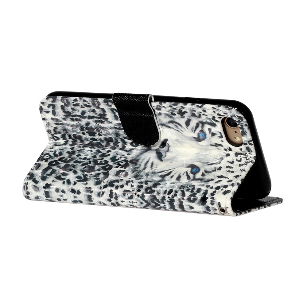Light Spot Decor Pattern Printing Wallet Stand Flip Leather Case for iPhone 7/8/SE (2nd Generation) - Leopard-6