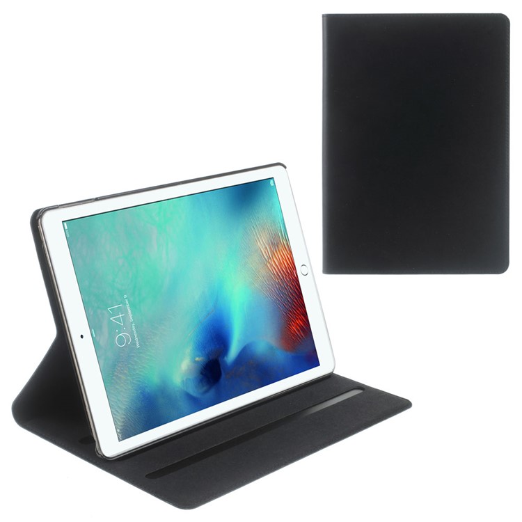 DOORMOON Flip Stand Genuine Leather Smart Case for iPad Pro 9.7 inch - Black-1