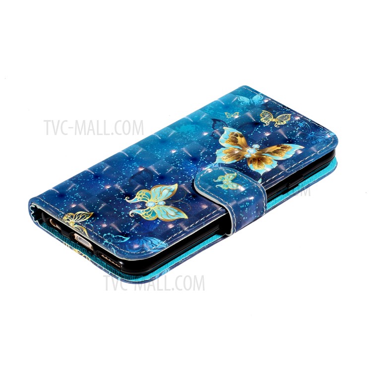 L'impression Du Motif Décor Spot Lumineux Portefeuille Support Shell Téléphone En Cuir Pour IPhone 6 Plus / 6s, Plus 5,5 Pouces - Papillon-5