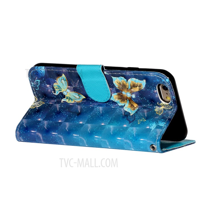 L'impression Du Motif Décor Spot Lumineux Portefeuille Support Shell Téléphone En Cuir Pour IPhone 6 Plus / 6s, Plus 5,5 Pouces - Papillon-6