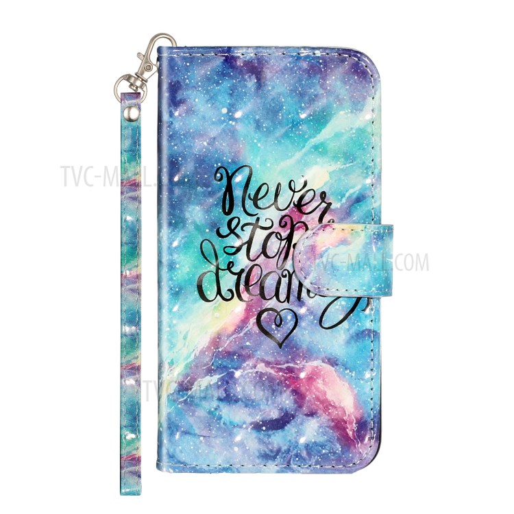 Light Spot Decor Pattern Printing Wallet Stand Leather Phone Shell for iPhone 6 Plus/6S Plus 5.5 inch - Never Stop Dreaming-3