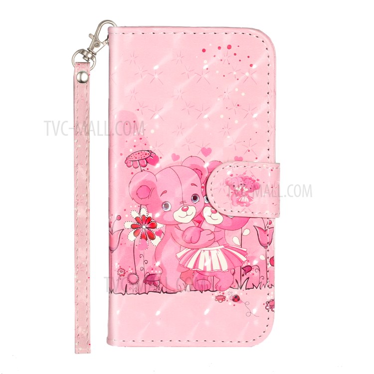 Light Spot Decor Pattern Printing Wallet Stand Leather Phone Shell for iPhone 6 Plus/6S Plus 5.5 inch - Bears-3