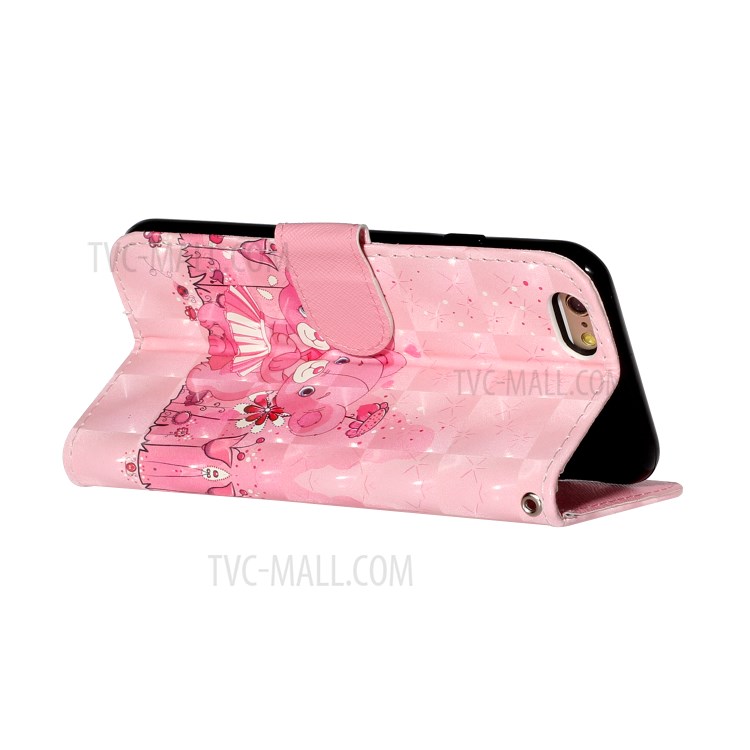 Light Spot Decor Pattern Printing Wallet Stand Leather Phone Shell for iPhone 6 Plus/6S Plus 5.5 inch - Bears-6