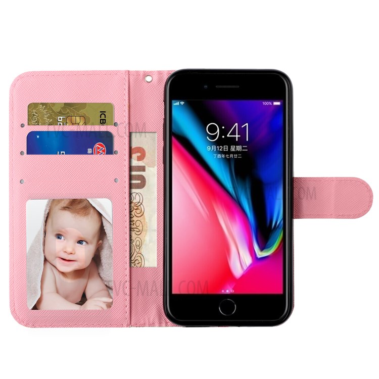 Light Spot Decor Pattern Printing Wallet Stand Leather Phone Shell for iPhone 6 Plus/6S Plus 5.5 inch - Bears-7