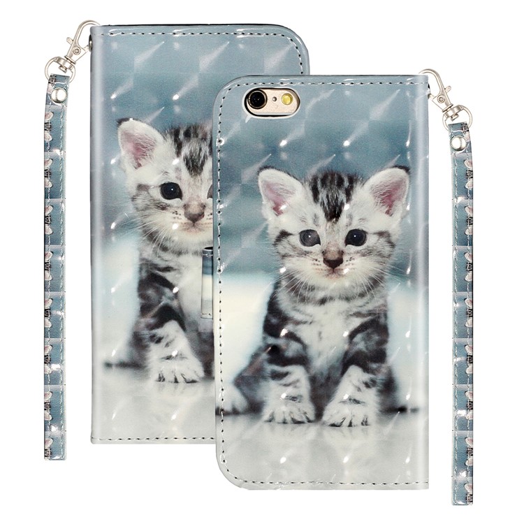Light Spot Decor Pattern Printing Wallet Stand Leather Phone Shell for iPhone 6 Plus/6S Plus 5.5 inch - Cat-2