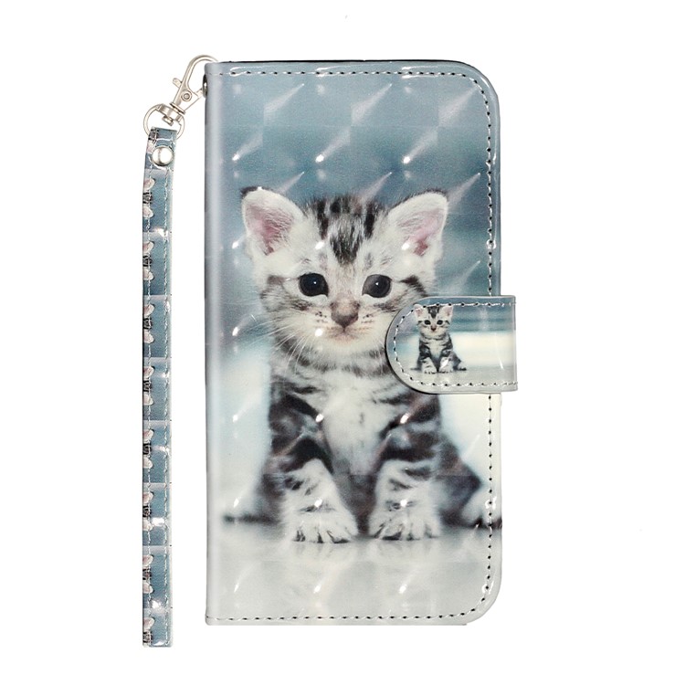 Leichte Spot Dekormuster Druck Brieftasche Leder Telefonschale Für Iphone 6 Plus/6s Plus 5,5 Zoll - Katze