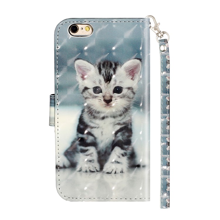 Light Spot Decor Pattern Printing Wallet Stand Leather Phone Shell for iPhone 6 Plus/6S Plus 5.5 inch - Cat-4
