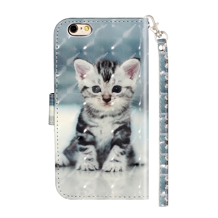 Light Spot Decor Pattern Печать Кошелька Кожаная Оболочка Телефона Для Iphone 6 Plus/6s Плюс 5,5 Дюйма - Кошка