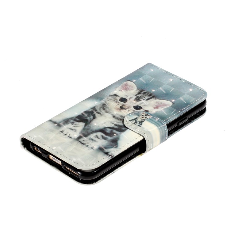 Light Spot Decor Pattern Printing Wallet Stand Leather Phone Shell for iPhone 6 Plus/6S Plus 5.5 inch - Cat-5