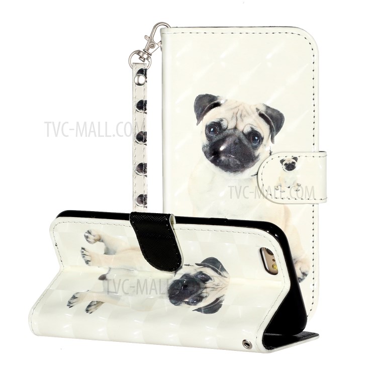 Light Spot Decor Pattern Printing Wallet Stand Leather Phone Shell for iPhone 6 Plus/6S Plus 5.5 inch - Dog-1
