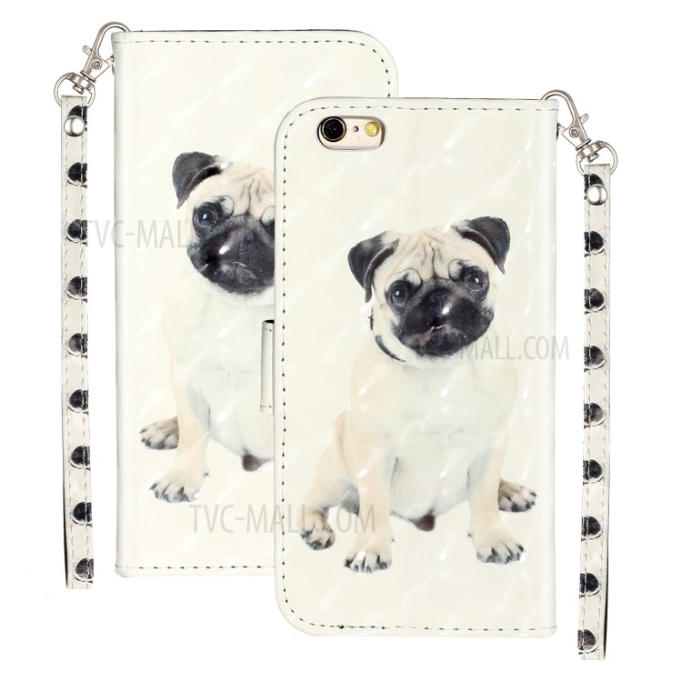 Light Spot Decor Pattern Printing Wallet Stand Leather Phone Shell for iPhone 6 Plus/6S Plus 5.5 inch - Dog-2