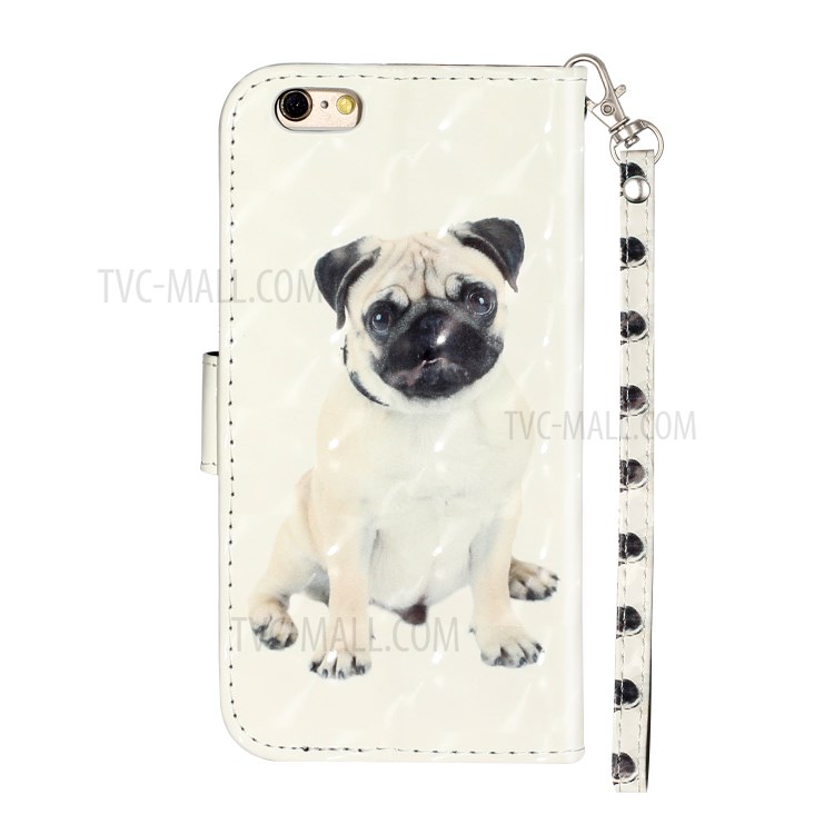 Light Spot Decor Pattern Printing Wallet Stand Leather Phone Shell for iPhone 6 Plus/6S Plus 5.5 inch - Dog-4