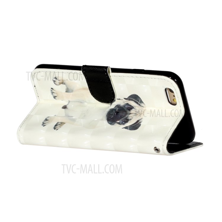 Light Spot Decor Pattern Printing Wallet Stand Leather Phone Shell for iPhone 6 Plus/6S Plus 5.5 inch - Dog-6