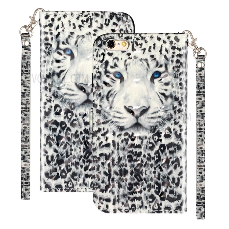 Light Spot Decor Pattern Printing Wallet Stand Leather Phone Shell for iPhone 6 Plus/6S Plus 5.5 inch - Leopard-2