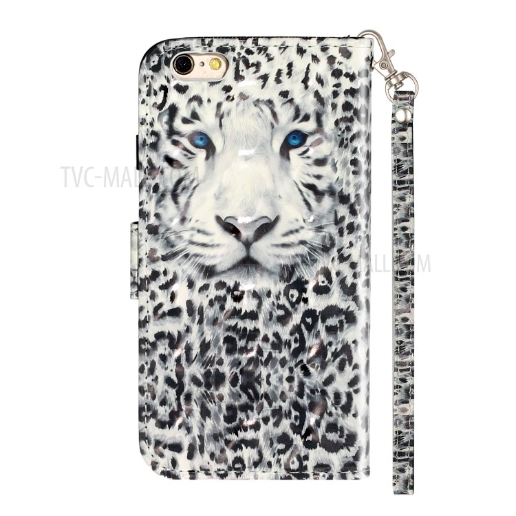 Light Spot Decor Pattern Printing Wallet Stand Leather Phone Shell for iPhone 6 Plus/6S Plus 5.5 inch - Leopard-4