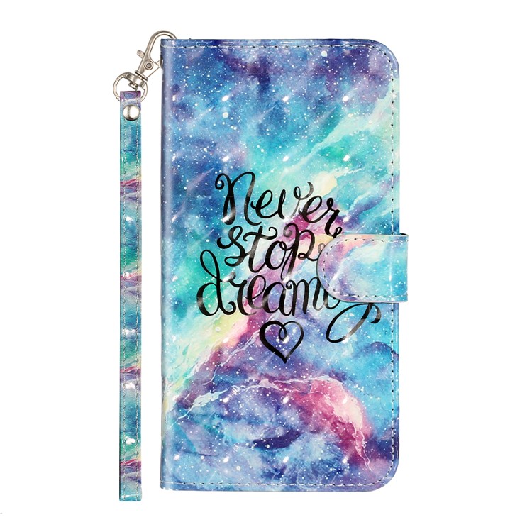 Light Spot Decor Pattern Printing Wallet Stand Leather Cover for iPhone 7 Plus/8 Plus 5.5 inch - Never Stop Dreaming-3