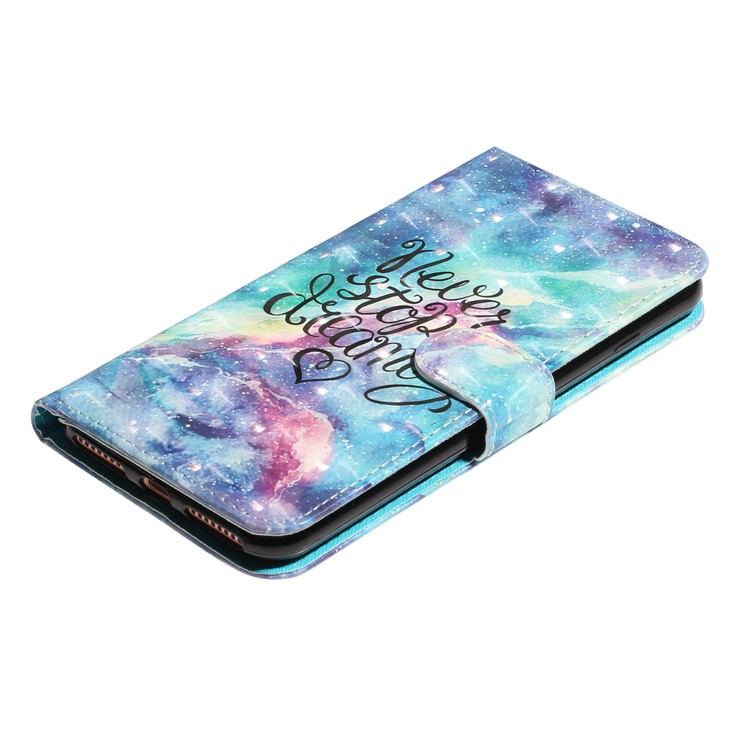 Light Spot Decor Pattern Printing Wallet Stand Leather Cover for iPhone 7 Plus/8 Plus 5.5 inch - Never Stop Dreaming-5