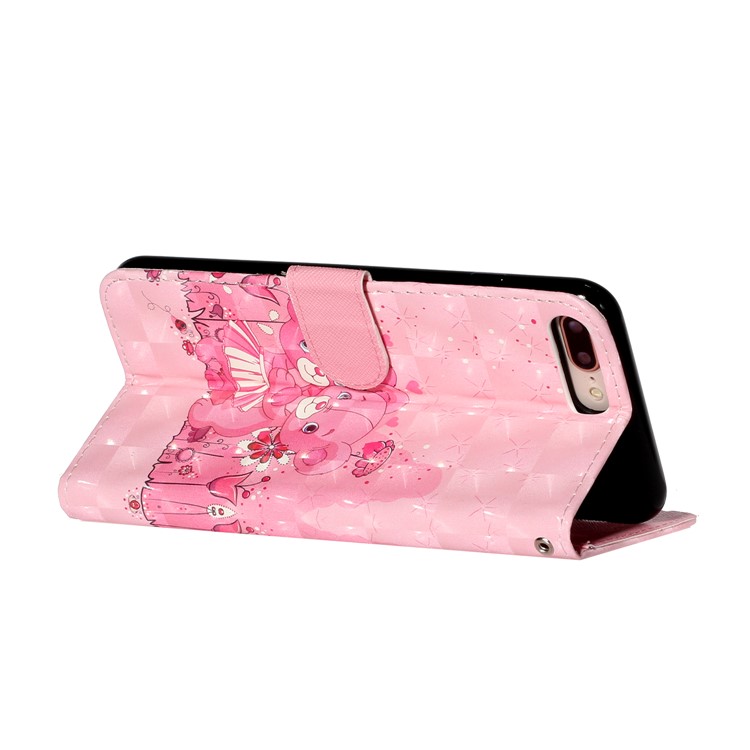 Light Spot Decor Pattern Printing Wallet Stand Leather Cover for iPhone 7 Plus/8 Plus 5.5 inch - Bears-6
