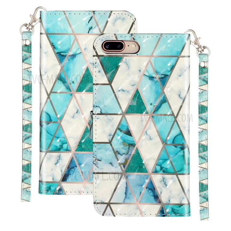 Light Spot Decor Pattern Printing Wallet Stand Leather Cover for iPhone 7 Plus/8 Plus 5.5 inch - Stone Grain-2