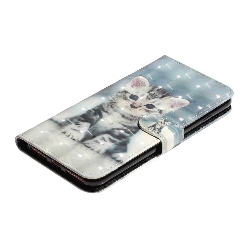 Light Spot Decor Pattern Printing Wallet Stand Leather Cover for iPhone 7 Plus/8 Plus 5.5 inch - Cat-5