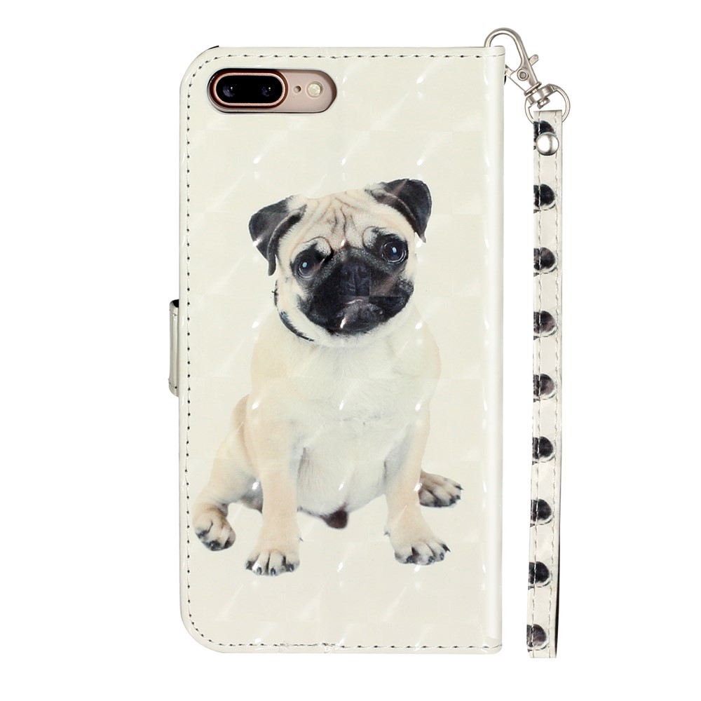 Light Spot Decor Pattern Printing Wallet Stand Leather Cover for iPhone 7 Plus/8 Plus 5.5 inch - Dog-4