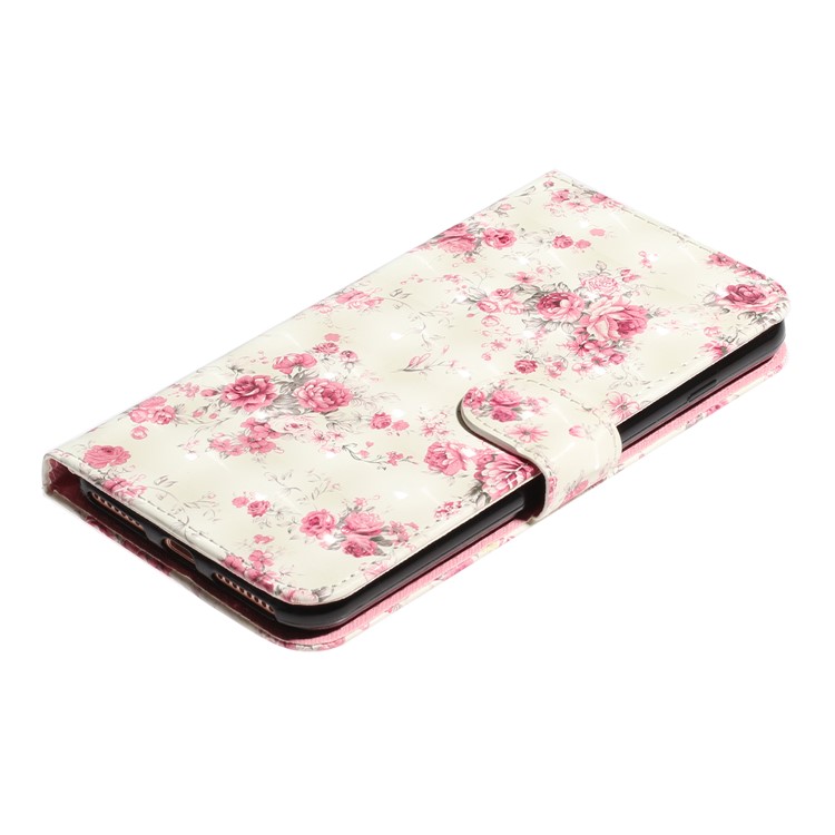 Light Spot Decor Pattern Printing Wallet Stand Leather Cover for iPhone 7 Plus/8 Plus 5.5 inch - Flowers-5