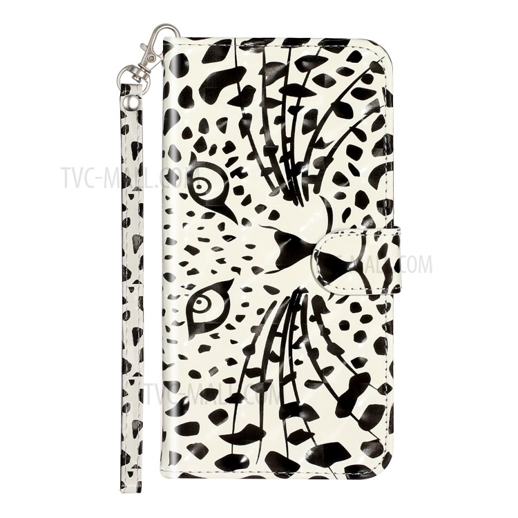 Light Spot Decor Pattern Printing Wallet Stand Leather Cover for iPhone 7 Plus/8 Plus 5.5 inch - Leopard Face-3