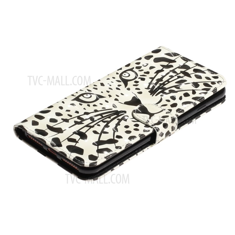 Light Spot Decor Pattern Printing Wallet Stand Leather Cover for iPhone 7 Plus/8 Plus 5.5 inch - Leopard Face-5