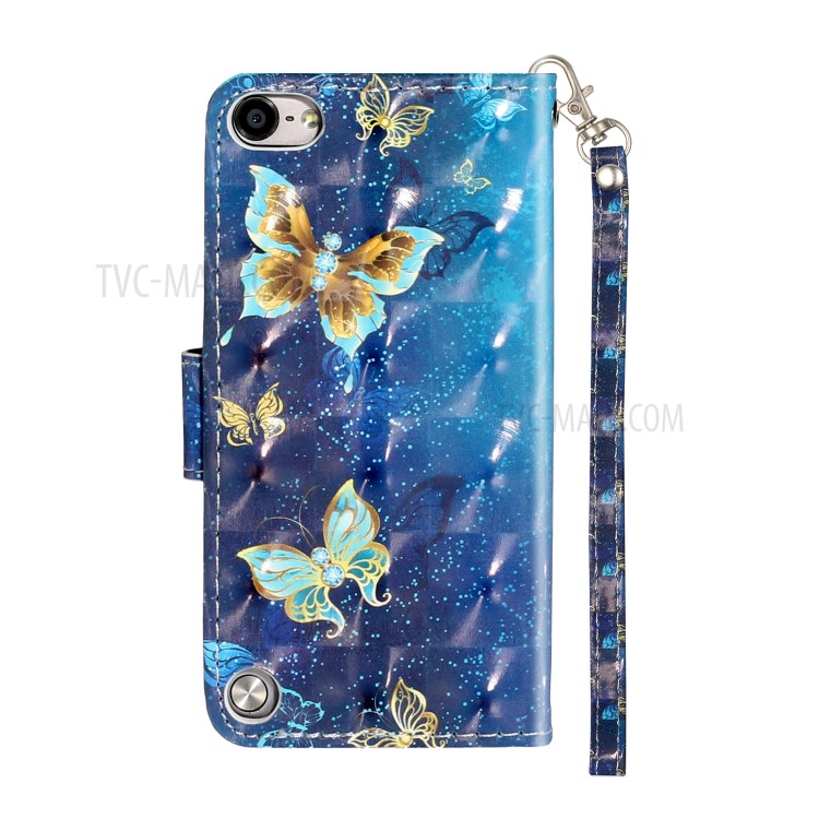 Light Spot Decor Pattern Printing Wallet Stand Flip Leather Case for Apple iPod Touch 6/5 - Butterfly-4