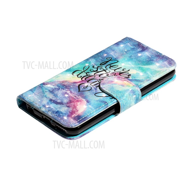 Light Spot Decor Pattern Printing Wallet Stand Flip Leather Case for Apple iPod Touch 6/5 - Never Stop Dreaming-5